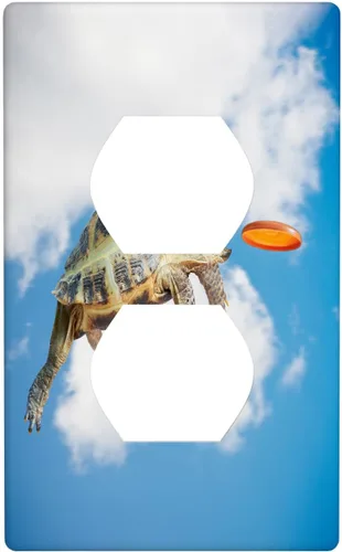 Vista 74 de Placa de interruptor de luz de tortuga marina de 1 banda, placa de pared basculante individual, placa decorativa eléctrica GFCI para decoración