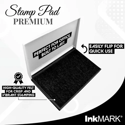 Vista 2 de Almohadilla de sello premium de gran tamaño de 4 x 7 pulgadas - para sellos de goma tradicionales - Almohadilla de fieltro seca