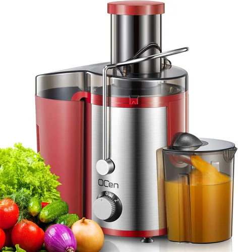 Vista 24 de QCen Máquina Exprimidora, Extractor de Jugos Centrífugo de 500W con Boca Ancha y Canal de Alimentación de 3" para Frutas y Verduras, Fácil