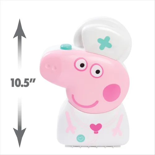 Vista 4 de Peppa Pig Checkup Case Set with Carry Handle, 8-Piece Doctor Kit for Kids with Stethoscope, Kids Toys for Ages 3 Up by Just Play
