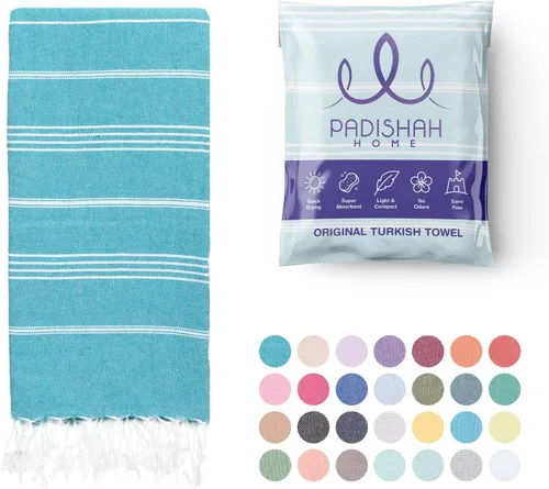 Vista 57 de Toalla de playa turca de gran tamaño, 38 x 71 pulgadas, 100% algodón turco, sin arena, de secado rápido, toalla turca extragrande, toalla turca