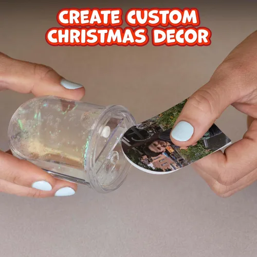 Vista 4 de READY 2 LEARN Manualidades de Navidad – Diseña tus propios globos de nieve – Juego de 4 – Globos de nieve de Navidad para niños – Decoraciones