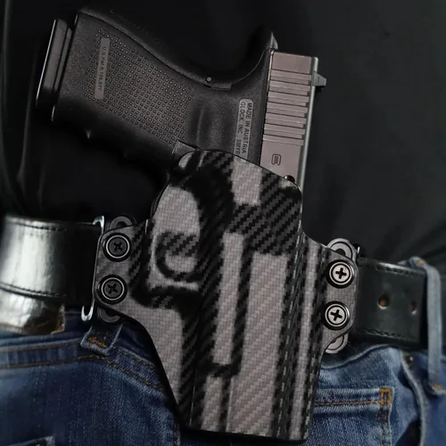 Vista 4 de Rounded OWB Pancake Holster - Outside Waistband Carry, American Made, Concealment Express, Black Kydex, Optics Ready, Fits