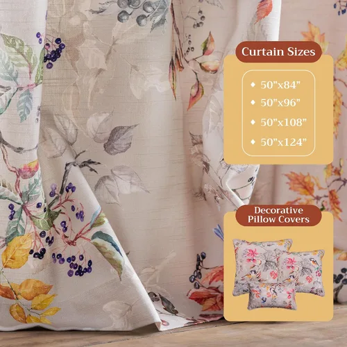 Vista 4 de Maison d' Hermine - Cortinas para sala de estar 100% algodón, 96 pulgadas de largo, un panel, cortinas con filtro de luz para ventanas de dormitorio