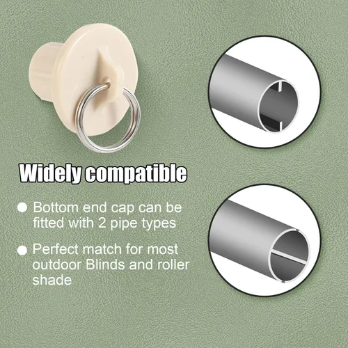 Vista 4 de Kit de bungee + tapas finales, soportes de montaje universales de repuesto para persianas enrollables exteriores e interiores (beige, 1 unidad)