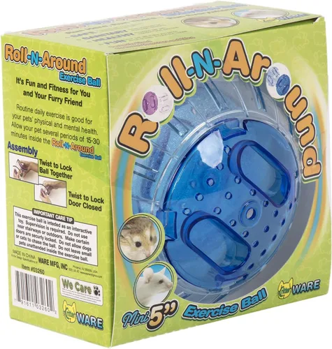 Vista 4 de Ware Manufacturing Roll-N-Around - Juguete de bola rodante para mascotas pequeñas, mini