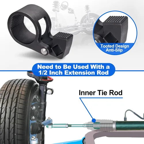 Vista 4 de Toolwiz Universal Inner Tie Rod Hex Wrench Repair Removal Tools 27-42mm for Car Truck Vehicle Motorcycle, Inner Tie Rod Removal Tool Compatible with