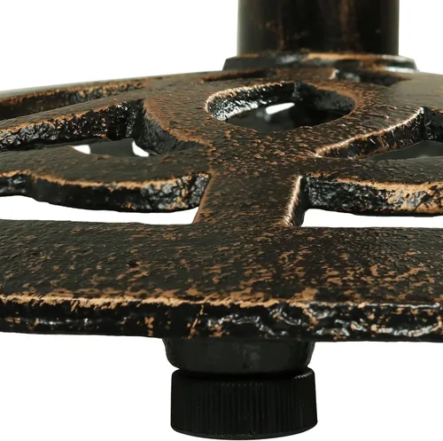 Vista 6 de Sunnydaze Mesa de patio de hierro fundido de 40 pulgadas de alto, diámetro de mesa de 26 pulgadas, color bronce