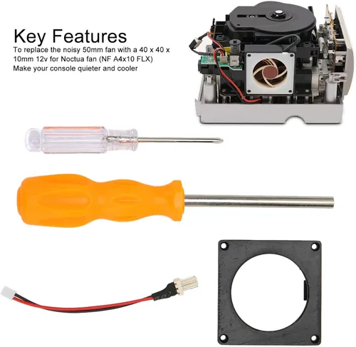 Vista 3 de Fan 3D Print Mount Kit, for Game Consoles Repair Kit Replacement Game Console Cooling Fan Frame Kit