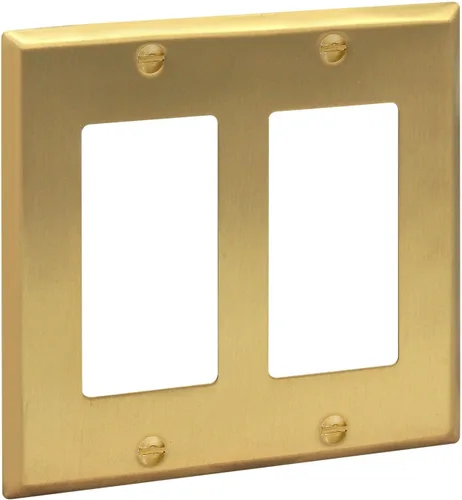 Vista 28 de Rio Salto Placa de pared de metal dorado en latón Placa de salida en blanco Cubierta para tomas de corriente no utilizadas Interruptor de pared de 1