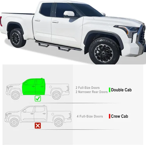 Vista 5 de HD Ridez Estribos de estilo desplegable compatibles con Toyota Tundra 2022-2024 Double Cab