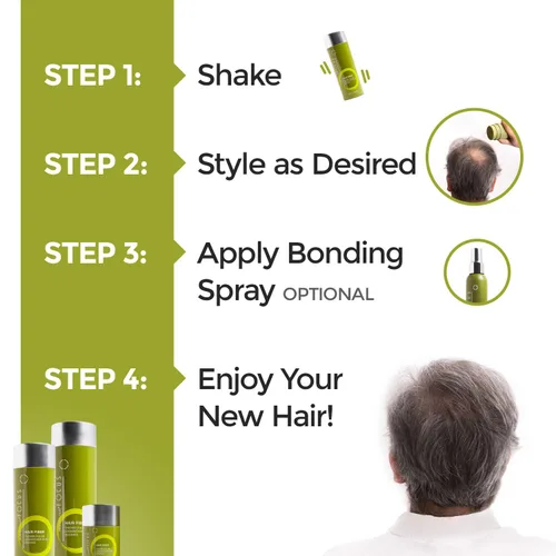Vista 4 de Fibras capilares para adelgazar el cabello, espray de proteína de queratina natural para engrosar el cabello, fibras capilares para cabello