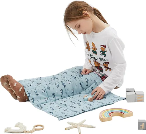 Vista 46 de HOSUKKO - Manta con peso, manta pesada color gris de 5 libras, manta transpirable (36 x 48 pulgadas, 5 libras)