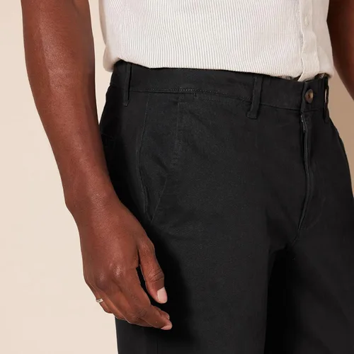 Vista 5 de Yaxa Essentials - Pantalón chino casual elástico de corte entallado para hombre