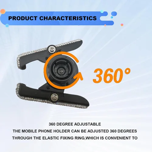 Vista 4 de Mini soporte de teléfono automático para ventilación de aire, soporte universal de teléfono universal de 360 grados ajustable para todo el soporte