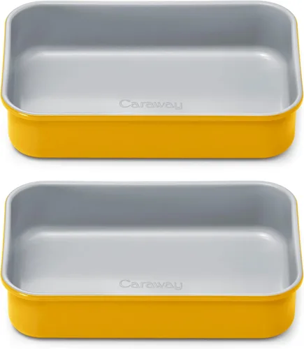 Vista 34 de Caraway Molde rectangular pequeño antiadherente de 9" x 6.5", no tóxico, sin PTFE ni PFOA, núcleo de acero aluminizado, bandeja para hornear