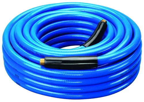 Amflo 554-50A - Manguera de aire de PVC de alta calidad 300 PSI 3/8 pulgadas x 50 pies con accesorios de extremo MNPT de 1/4 pulgadas y restrictores