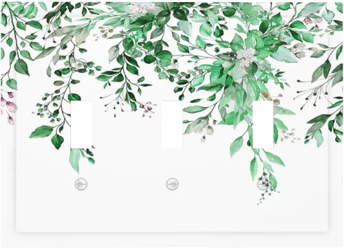 Vista 82 de Cubierta decorativa para interruptor, placa de interruptor de luz de 2 bandas, 1 placa de interruptor de luz dúplex de palanca, placas de pared GFCI