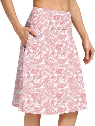 Vista 14 de Falda pantalón para mujer, modesta, hasta la rodilla, atlética, midi, para correr Beige