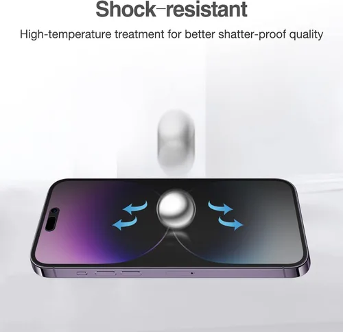 Vista 6 de ProCase Paquete de 2 protectores de pantalla de privacidad para iPhone 14 Pro Max 2022, protector de pantalla de vidrio templado oscuro 9H antiespía