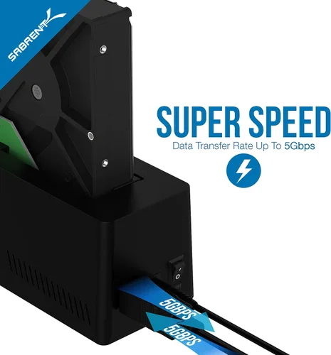 Vista 7 de SABRENT Estación de acoplamiento de disco duro externo USB 3.0 a SATA para disco duro de 2,5" o 3,5" ' SSD [compatible con UASP] (EC-UBLB)