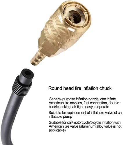 Vista 3 de Portabrocas de bomba de aire de 0.256 in, sin bloqueo de fugas de aire en el portabrocas de neumáticos, conector de conexión rápida para auto