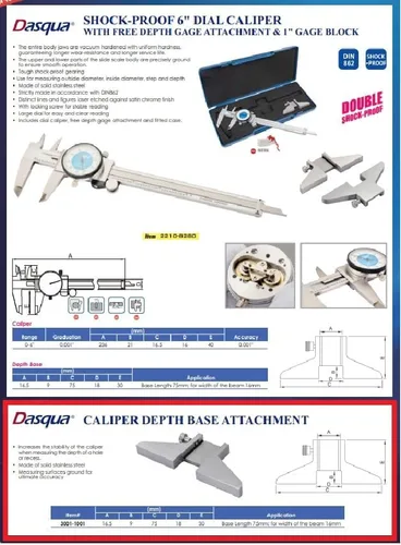 Vista 3 de Dasqua 3001-1001 Base de profundidad de 3" para pinzas de 6