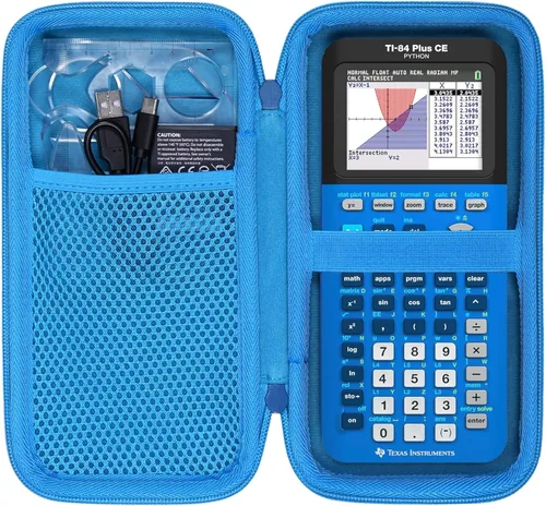 Vista 12 de co2CREA Estuche de transporte para Texas Instruments TI-84 Plus CE Python mejorado/TI-84/TI-Nspire CX II CAS/TI-Nspire CX II/TI-83 Plus/TI-89