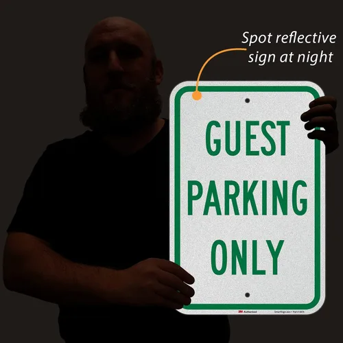 Vista 8 de SmartSign Letrero de "Guest Parking Only" 12 x 18 pulgadas, aluminio reflectante de grado de ingeniero 3M