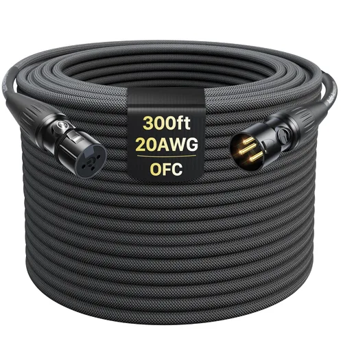 Vista 13 de Cables XLR 25 pies 2 Pack, 20 AWG, Cable de micrófono trenzado de nylon reforzado con Kevlar, Conectores Rean chapados en oro profesionales