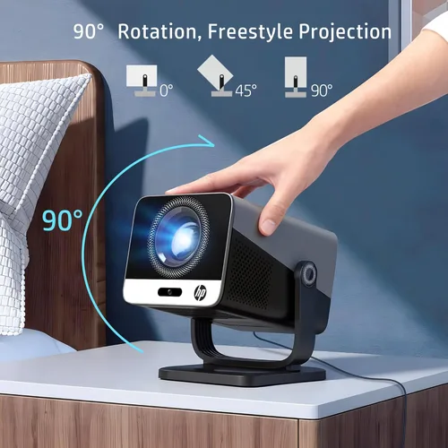 Vista 10 de HP MC475 Aplicación oficial con licencia oficial Native 1080P Full HD Mini proyector con WiFi y Bluetooth, proyector portátil 4K, enfoque