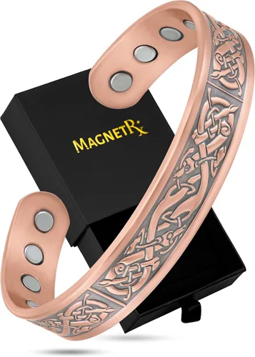 Vista 14 de MagnetRX® Pulseras Magnéticas de Cobre – Pulsera Efectiva de Cobre Puro para Hombres y Mujeres – Brazalete de Puño de Cobre Ajustable Magnético