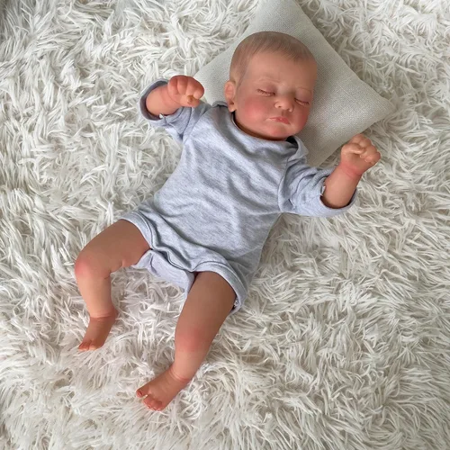 Vista 2 de Pinky Reborn Muñecas de bebé de 19 pulgadas, muñeca realista de bebé recién nacido, muñeca de bebé de silicona suave que se ve real