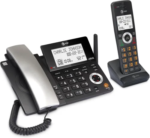 Vista 17 de AT&T DECT 6.0 Teléfono doméstico con cable o inalámbrico con 1 auricular y contestador, bloqueador de llamadas inteligente, identificación