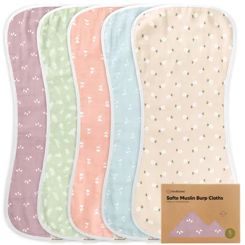 Vista 27 de 5 paquetes de paños de muselina para babero para bebé niño, niña - Paños de babero para bebé muy absorbentes, paños de muselina de algodón de bambú
