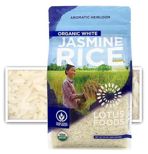 LOTUS FOODS Arroz orgánico de jazmín blanco, 30 onzas