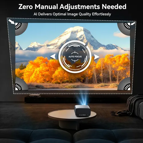 Vista 4 de 【Compatible con 1200 ANSI/4K/licencia de Netflix】Proyector inteligente con WiFi y Bluetooth, cine en casa con enfoque automático AI y Keystone