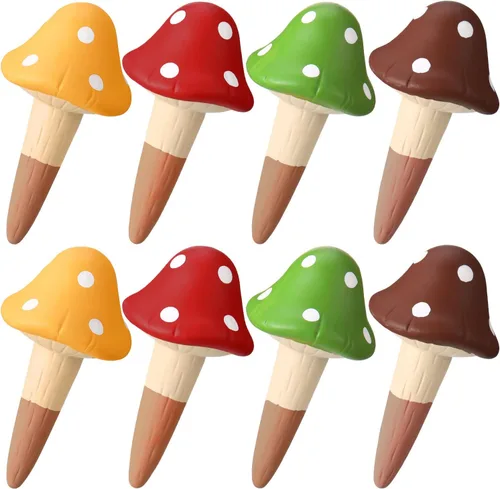 8 piezas de picos de riego automático para plantas, globos de riego de hongos, insertos de jardinera, dispositivos de riego de plantas de terracota,