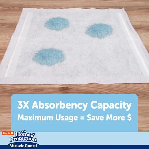 Vista 7 de Almohadillas para perros Hartz Home Protection Miracle Guard, tamaño regular 50 unidades, 3 veces más absorbentes y 3 veces más duraderas, no gotean