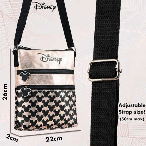 Vista 7 de Disney Bolsa cruzada para niñas, bolso de hombro de oro rosa Minnie y Mickey Mouse, regalos para niñas