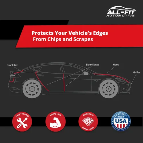 Vista 7 de All Fit - Protector de puerta automotriz con borde de 2 puertas, ajuste universal, fabricado en los Estados Unidos, color dorado