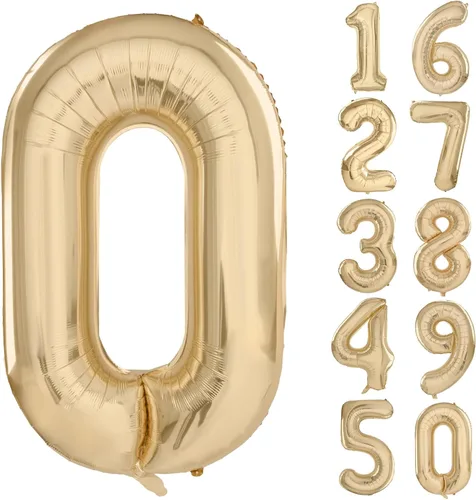 Vista 939 de Globos de número naranja de 40 pulgadas gigantes de aluminio de helio para decoraciones de fiesta de cumpleaños