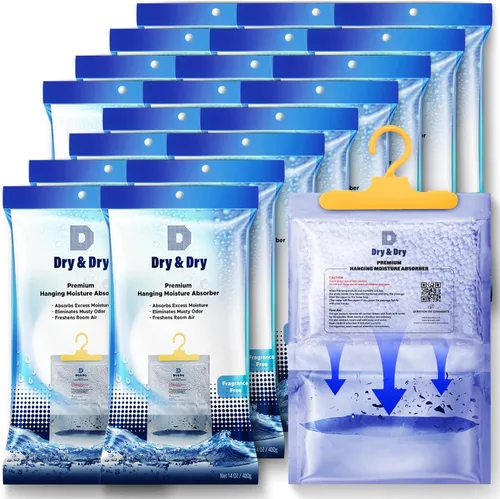 Vista 12 de Dry & Dry Paquete de 6 deshumidificadores absorbentes de humedad para el hogar, deshumidificadores para sótano para dormitorio, pequeños