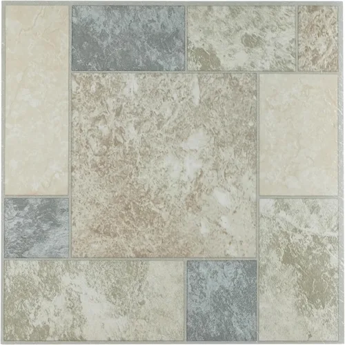 Vista 19 de Tivoli - Azulejos de vinilo autoadhesivos, 45 azulejos de 12 x 12 pulgadas, parquet de roble mediano Three Finger - Suelo de bricolaje para despegar