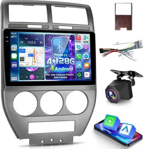 Vista 8 de [2+64G] Android 13 Car Stereo para Jeep Compass Patriot 2007 2008 2009 con Apple Carplay y Android Auto 10.1 pulgadas pantalla táctil Radio