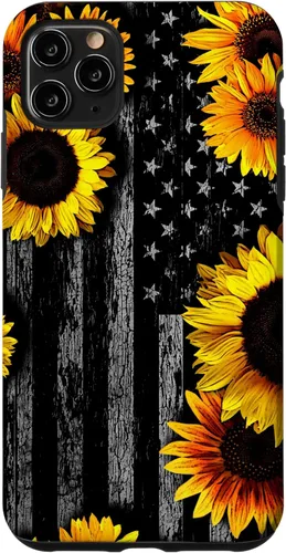 Vista 12 de American Flag with Sunflowers Case for iPhone 17