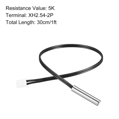 Vista 2 de Sonda de termistor NTC 5K de 1 pie impermeable de acero inoxidable sensor de temperatura, [para transmisor digital de temperatura]