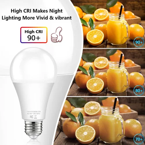 Vista 4 de Bombillas con sensor A19 de anochecer a amanecer para exteriores equivalentes a 100 W, bombillas LED de encendido/apagado automático de 11 W, blanco