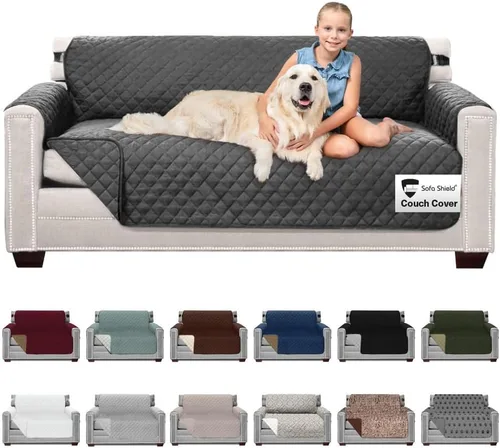Vista 150 de Sofa Shield - Funda para sillón reclinable con correa patentada, protector de cojín, funda reversible diseñada en EE. UU. resistente a manchas