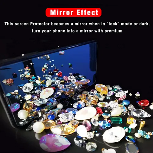 Vista 4 de Paquete de 2 protectores de pantalla de privacidad compatibles con iPhone 14 Pro, protección contra la luz azul, espejo de vidrio templado